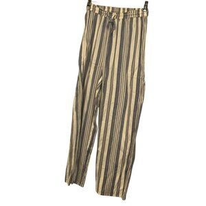 maison hotel chambray blue striped cotton drawstring pants S